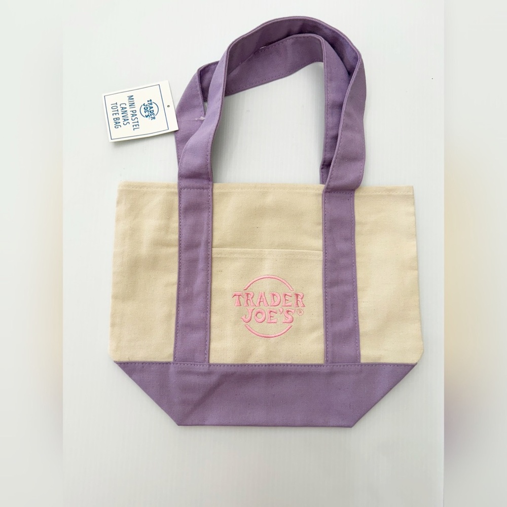 Trader Joe’s NWT Pastel Mini Tote Bag Purple
